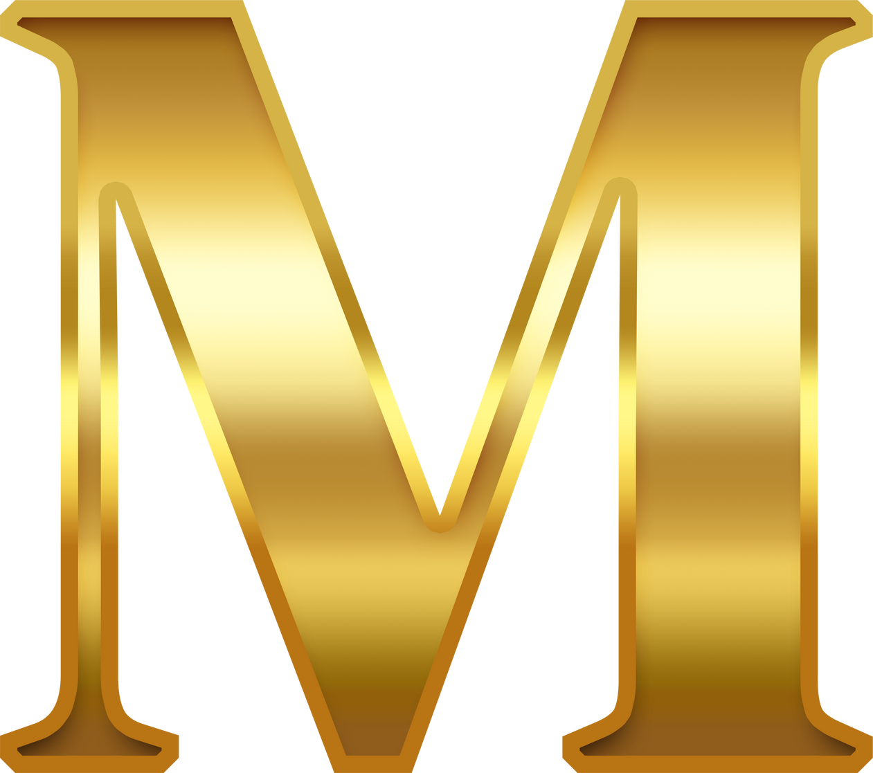 Elegant Gold Uppercase Letter M